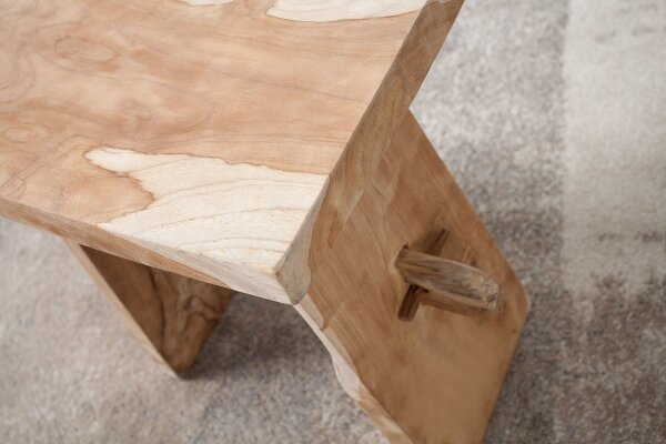 Sitzhocker Teakholz massiv B: 40 cm Landhaus Rustikal