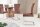 Freischwinger Stuhl Braun Silber Stoff Metall Modern Esszimmer