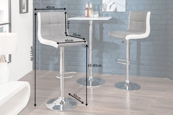 Barstuhl höhenverstellbar Kunstleder Stoff Metall Modern