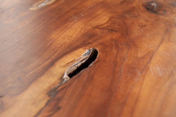 Beistelltisch Teak Holz massiv Ø 40 cm Unikat Handarbeit