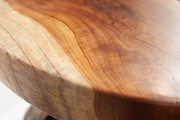 Beistelltisch Teak Holz massiv Ø 40 cm Unikat Handarbeit