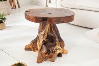Beistelltisch Teak Holz massiv Ø 40 cm Unikat...