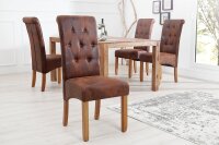 Esstischstuhl ohne Armlehne Braun Kolonialstil Stoff Holz