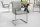 Freischwinger Stuhl mit Armlehne Stoff Edelstahl Grau Chrom