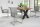 Freischwinger Stuhl mit Armlehne Stoff Edelstahl Grau Chrom