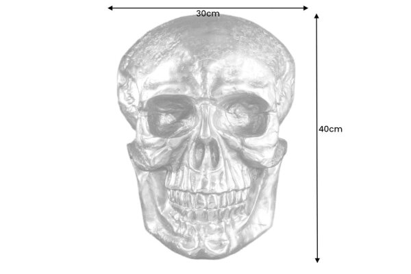 Wanddeko Totenkopf in Gold H: 40 cm aus Metall