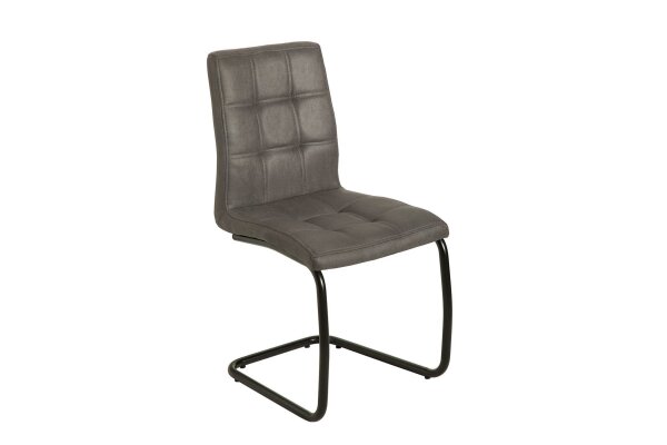 Freischwinger Stuhl Grau Schwarz Stoff Eisen Modern