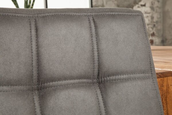 Freischwinger Stuhl Grau Schwarz Stoff Eisen Modern
