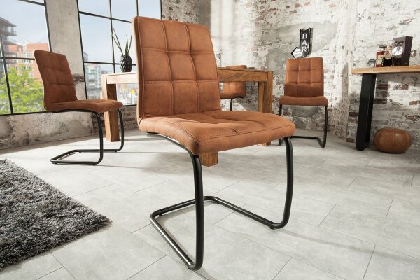 Schwingstuhl Braun Schwarz Stoff Eisen Modern KENYA