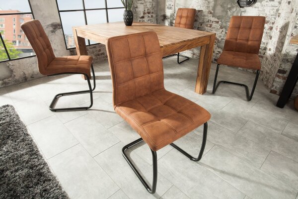 Schwingstuhl Braun Schwarz Stoff Eisen Modern KENYA