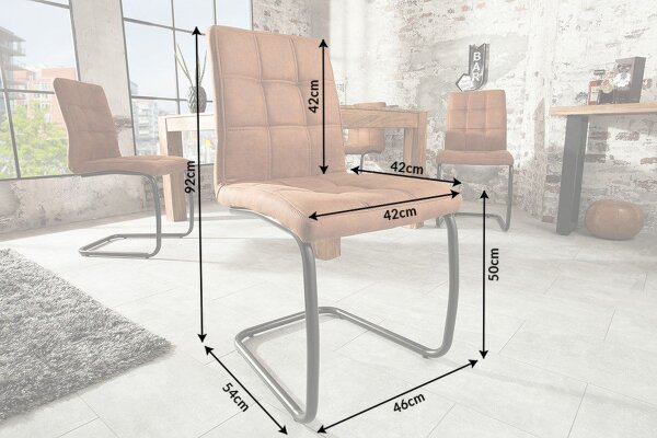 Schwingstuhl Braun Schwarz Stoff Eisen Modern KENYA