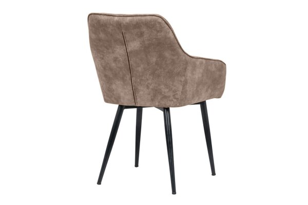 Esstischstuhl Taupe Schwarz B: 60 cm mit Armlehne Stoff Metall
