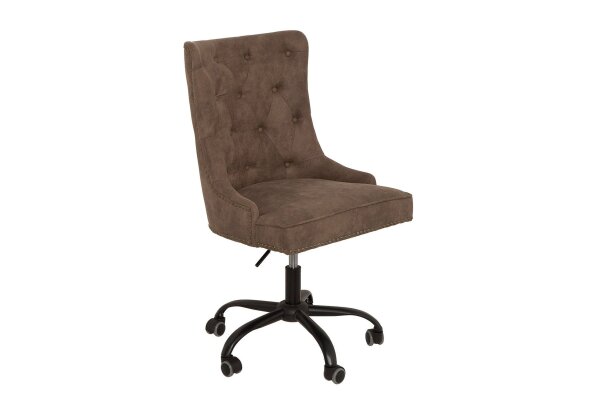 Schreibtischstuhl höhenverstellbar Stoff Metall Chesterfield