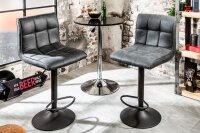 Barstuhl höhenverstellbar Stoff Metall mit Lehne...