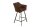 Barhocker Samt Metall Braun antik Schwarz mit Lehne
