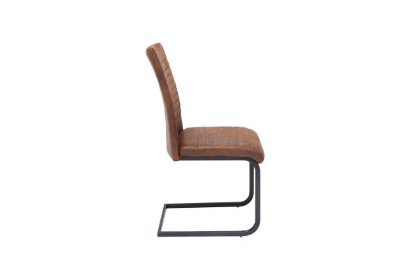 Freischwinger Stuhl Braun Schwarz aus Stoff Metall