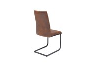 Freischwinger Stuhl Braun Schwarz aus Stoff Metall