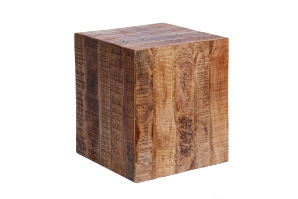Beistelltisch Mangoholz massiv B: 40 cm mit Rollen vielseitig