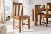 Esszimmerstuhl Holz Sheesham mit Polster Kolonialstil