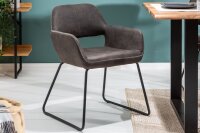 Esszimmerstuhl Bauhaus Design Grau Schwarz aus Stoff Metall