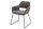 Esszimmerstuhl Bauhaus Design Grau Schwarz aus Stoff Metall