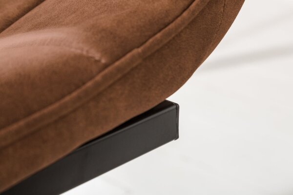 Schwingstuhl Esszimmer Braun Schwarz aus Stoff Metall