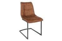 Schwingstuhl Esszimmer Braun Schwarz aus Stoff Metall