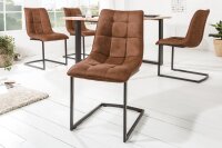 Schwingstuhl Esszimmer Braun Schwarz aus Stoff Metall
