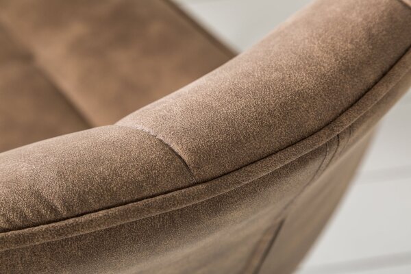 Freischwinger Stuhl Beige Schwarz aus Stoff Metall