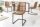 Freischwinger Stuhl Beige Schwarz aus Stoff Metall
