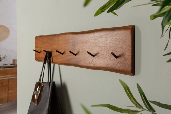 Garderobenhaken 80 cm lang Akazienholz massiv Modern