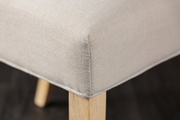 Esszimmerstuhl Beige Stoff Holz ohne Armlehne Chesterfield