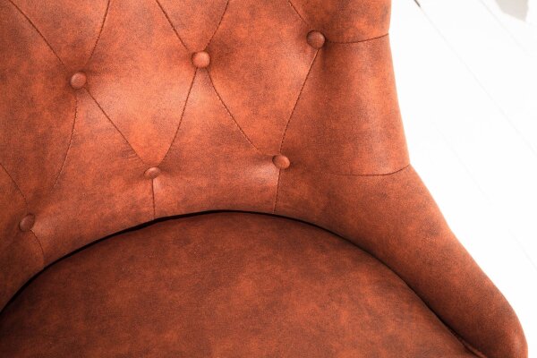 Schreibtischstuhl Stoff Metall in Braun höhenverstellbar