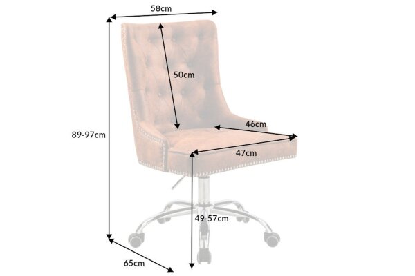 Schreibtischstuhl Stoff Metall in Braun höhenverstellbar