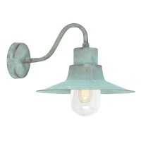 Wandlampe Au&szlig;en Gr&uuml;n antik aus Messing IP44...