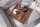 Tablett 50 cm Sheesham Holz massiv Braun Grau quadratisch