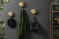 Garderobenhaken 3er Set Metall in Gold Handarbeit Affen