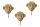 Garderobenhaken 3er Set Metall in Gold Handarbeit Affen