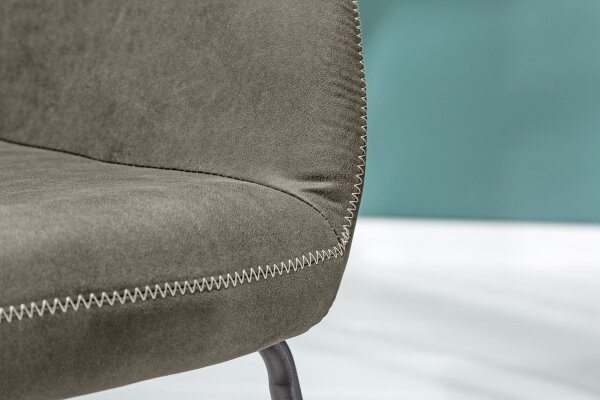 Esszimmerstuhl Taupe Schwarz Bauhaus Stoff Metall LILLE