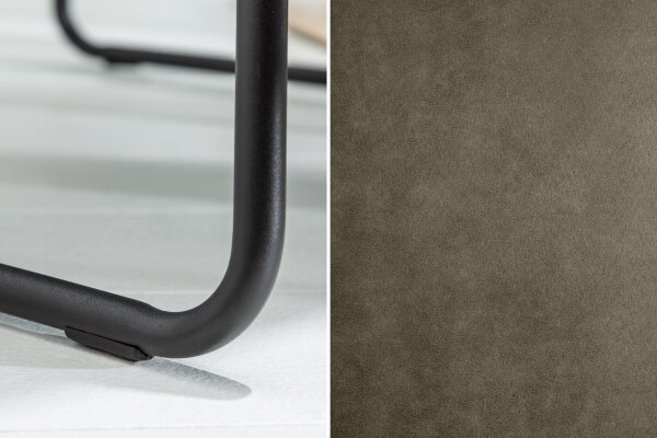 Esszimmerstuhl Taupe Schwarz Bauhaus Stoff Metall LILLE