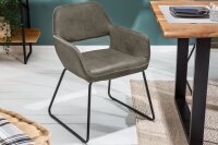 Esszimmerstuhl Taupe Schwarz Bauhaus Stoff Metall LILLE