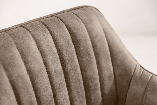 Barhocker mit Lehne Stoff Metall in Taupe Schwarz Modern