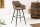 Barhocker mit Lehne Stoff Metall in Taupe Schwarz Modern