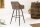 Barhocker mit Lehne Stoff Metall in Taupe Schwarz Modern
