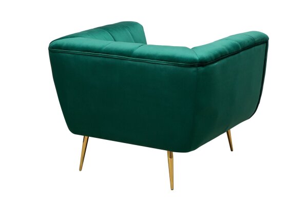 Sessel Samt Bezug Grün Gold 105 cm breit Retro Design