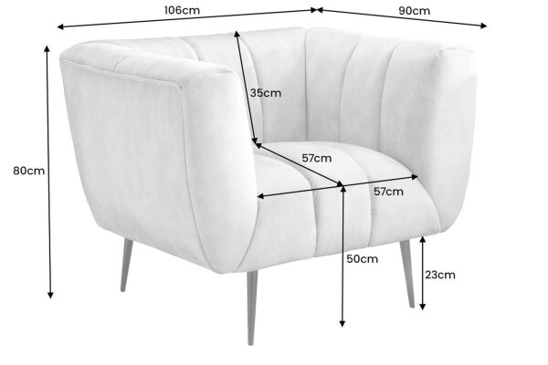 Sessel Samt Bezug Grün Gold 105 cm breit Retro Design