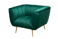 Sessel Samt Bezug Grün Gold 105 cm breit Retro Design