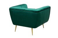 Sessel Samt Bezug Grün Gold 105 cm breit Retro Design