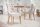 Esszimmerstuhl ohne Armlehne Beige Stoff Holz Chesterfield