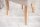 Esszimmerstuhl ohne Armlehne Beige Stoff Holz Chesterfield
